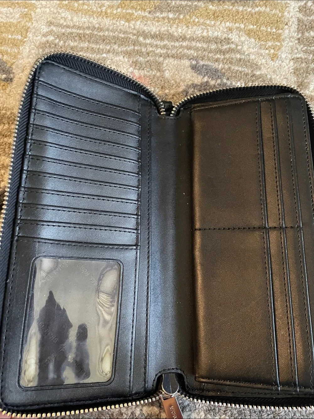 Michael Kors Black Pebbled Leather Wristlet Wallet with Removable Strap